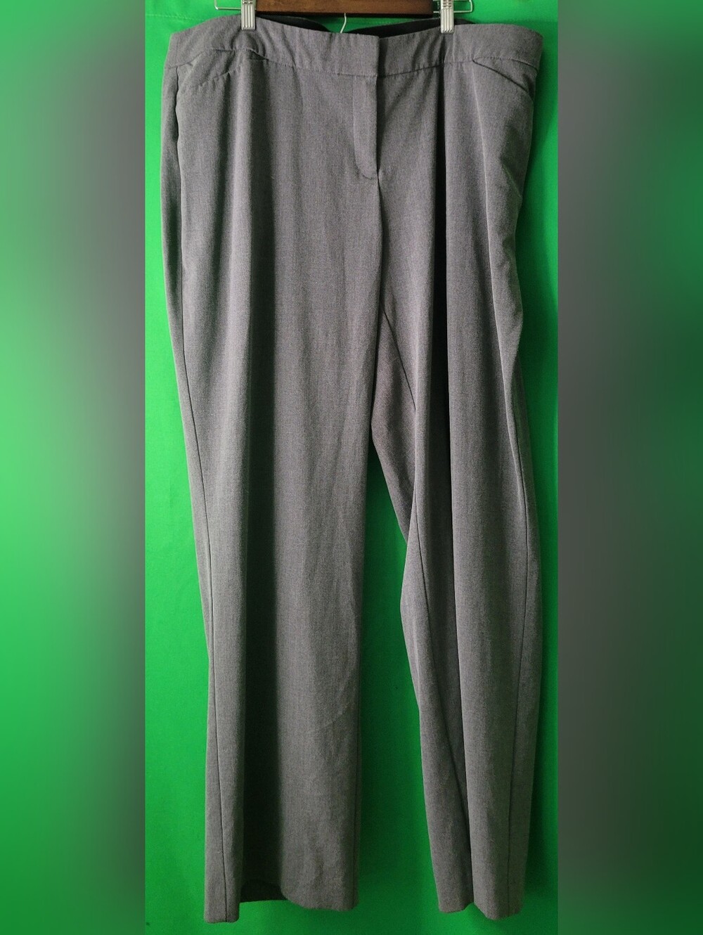 Kim Rogers Straight Leg Dress Pants Grey Women Plus Size 20W Slacks Curvy Gray